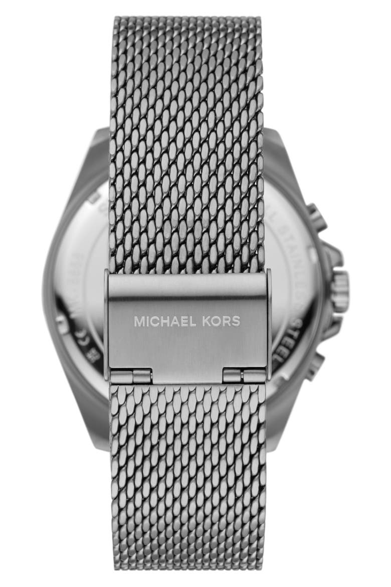 MICHAEL Michael Kors Brecken Chronograph Mesh Strap Watch, 45mm, Alternate, color, GUNMETAL