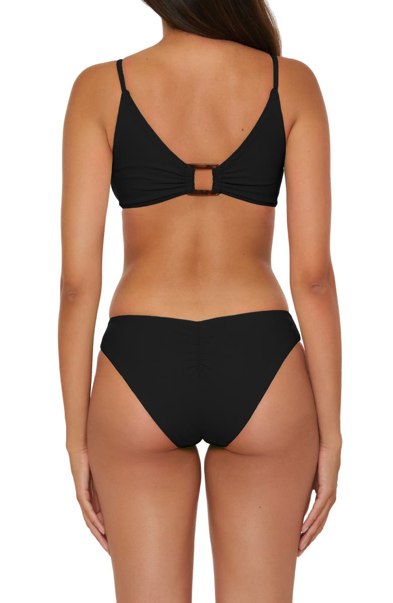 Becca Modern Edge Hipster Bikini Bottoms, Alternate, color, Black