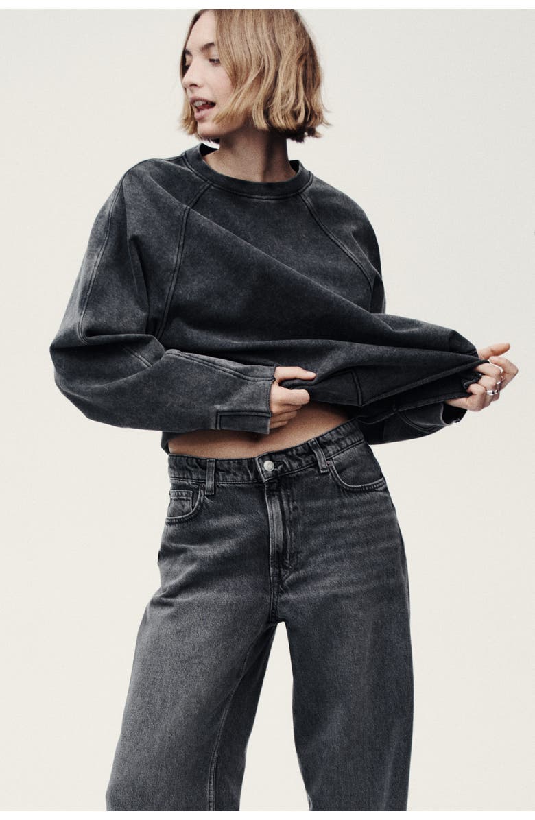 H&M Baggy Regular Waist Jeans, Alternate, color, Denim Gray