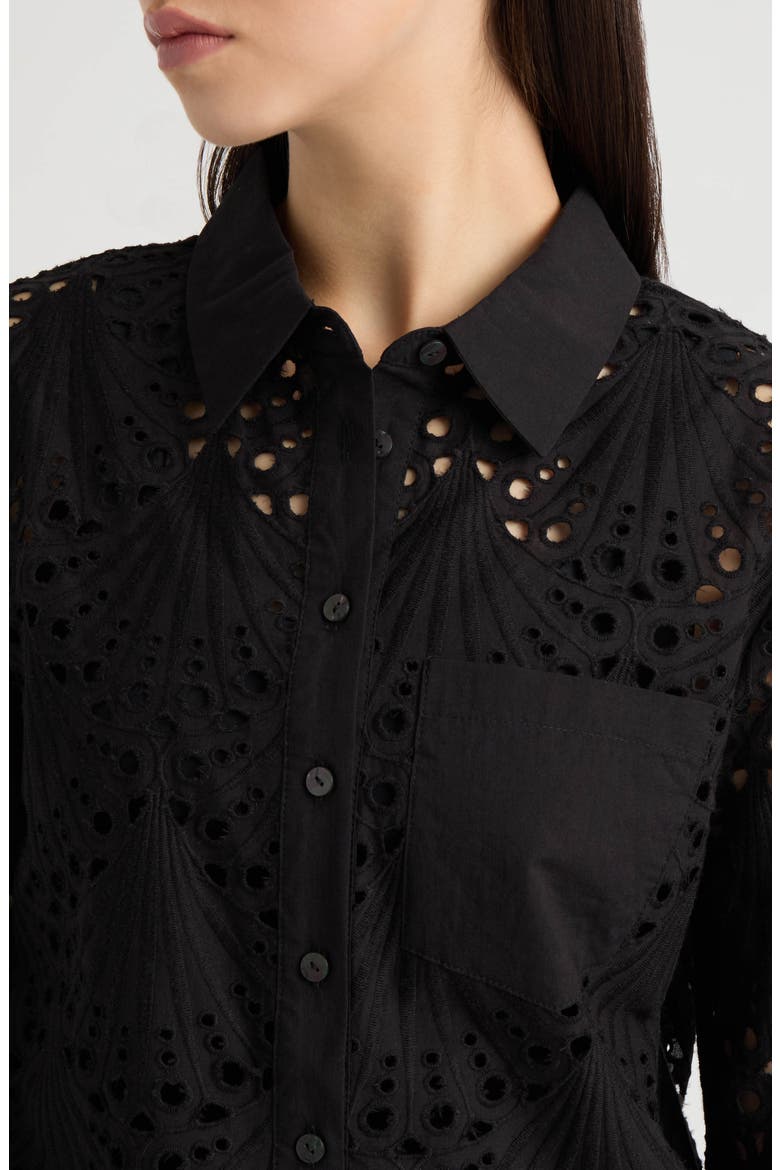 Eyelet Shirt, Alternate, color, BLACK