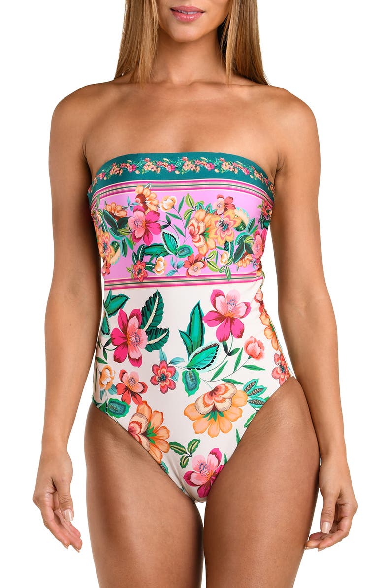 Sunshine 79 Zen Garden Bandeau One-Piece Swimsuit, Alternate, color, 