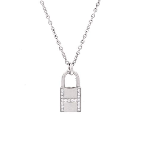 Amulettes Cadenas Pendant Necklace 18K White Gold with Diamonds