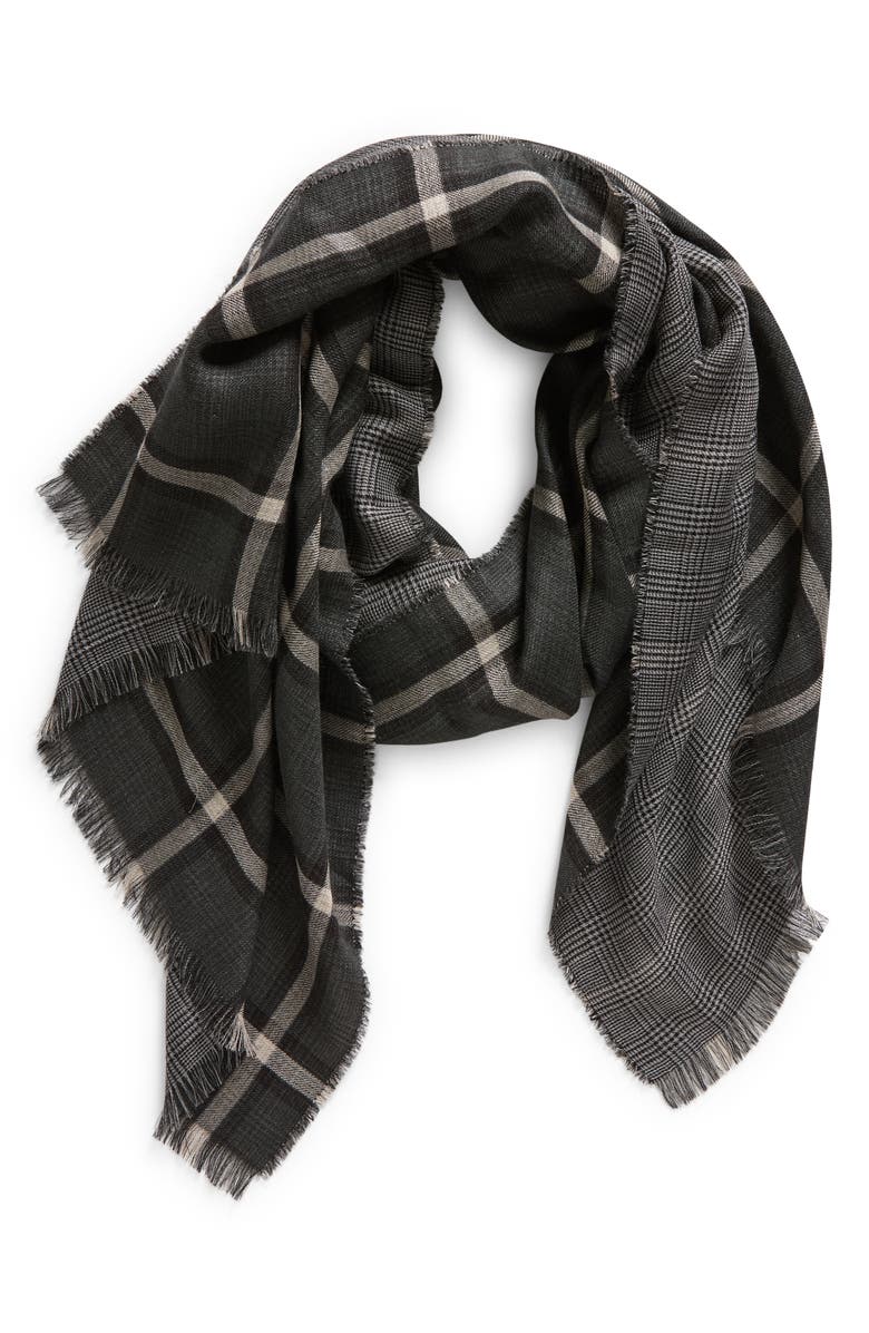 Max Mara Tirana Check Wool & Silk Stole, Alternate, color, 