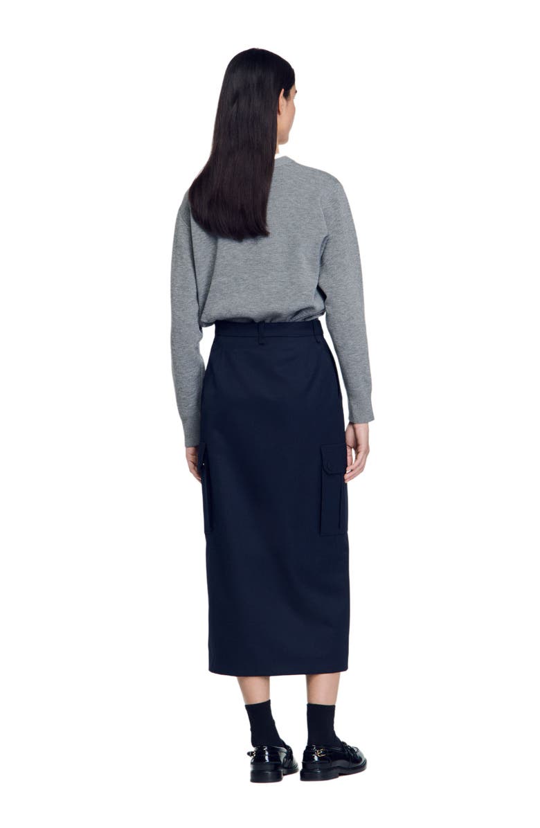 SANDRO Long cargo skirt, Alternate, color, 