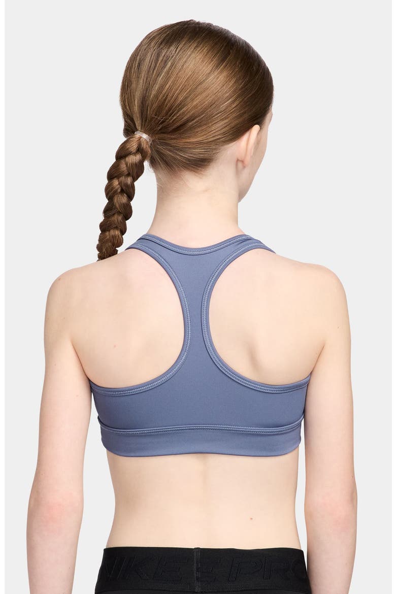 Kids' Dri-FIT Racerback Sports Bra, Alternate, color, WORLD INDIGO/ WHITE