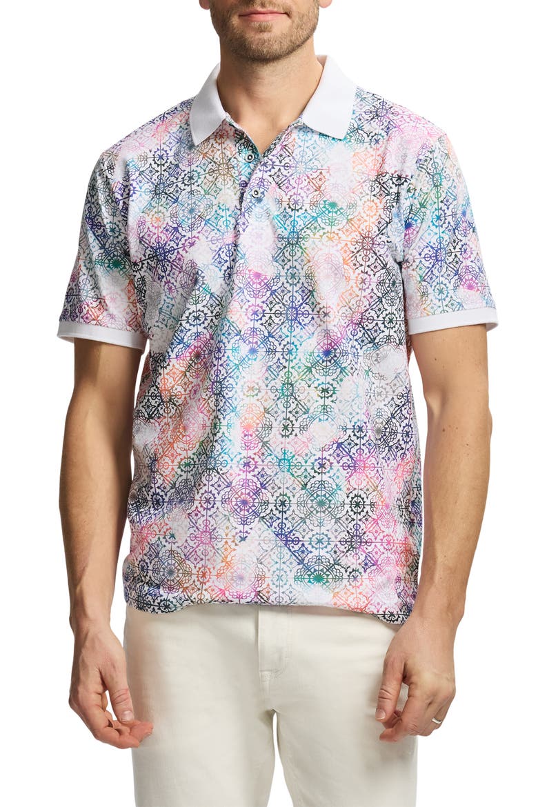 Gower Cotton Knit Polo, Main, color, MULTI WHITE