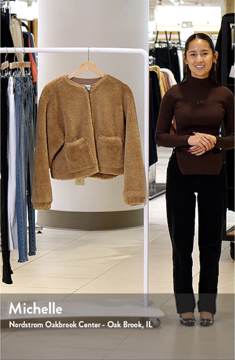 Collarless Faux Shearling Jacket, sales video thumbnail