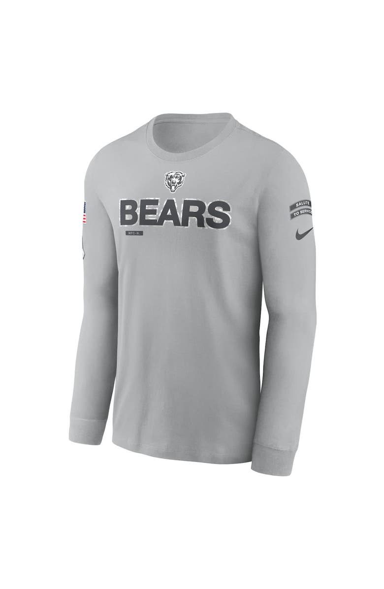 Nike Men's Nike Gray Chicago Bears 2024 Salute To Service Long Sleeve T-Shirt, Alternate, color, 