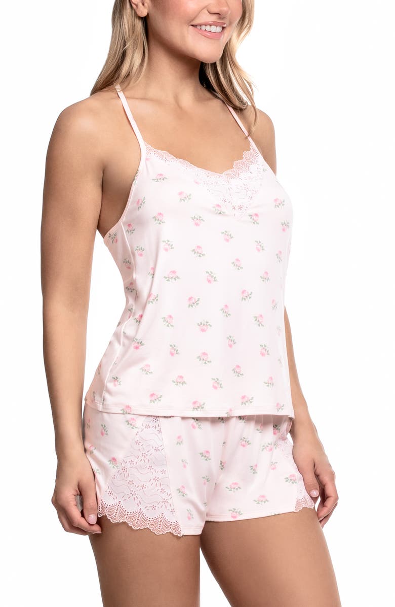 In Bloom by Jonquil Sevilla Lace Trim Short Pajamas, Alternate, color, Quartz Pink