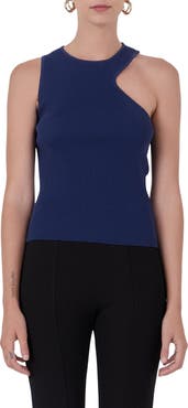 Endless Rose Asymmetric Cutout Rib Knit Tank Top