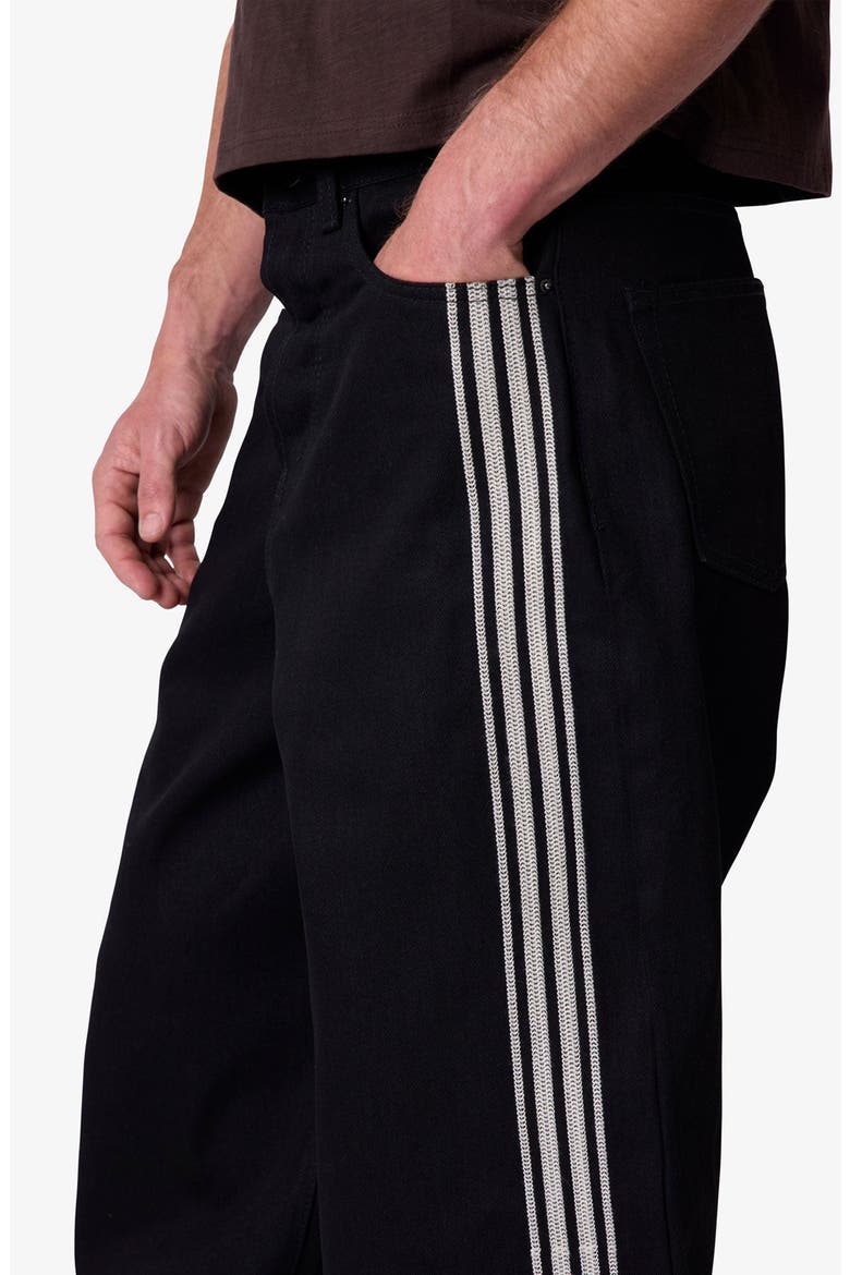 Rave Side Stripe Relaxed Leg Jeans, Alternate, color, BLACK