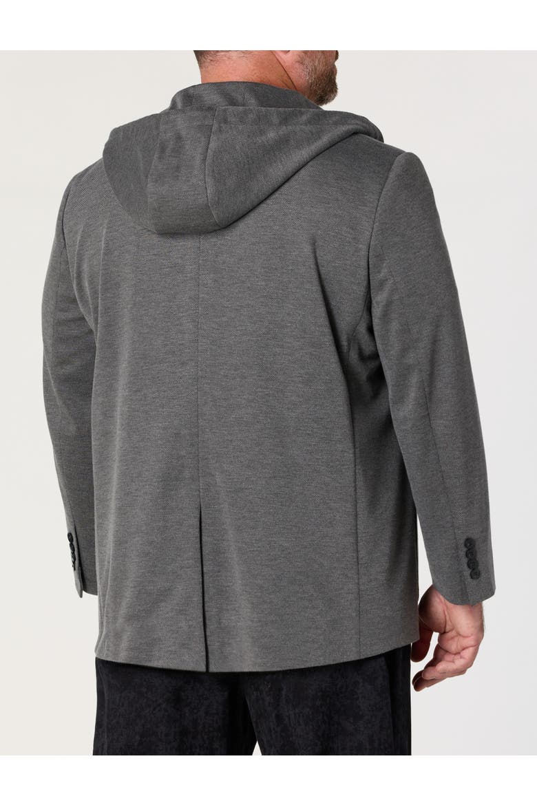 Big & Tall Hooded Jacket-Relaxer Sport Coat, Alternate, color, GREY