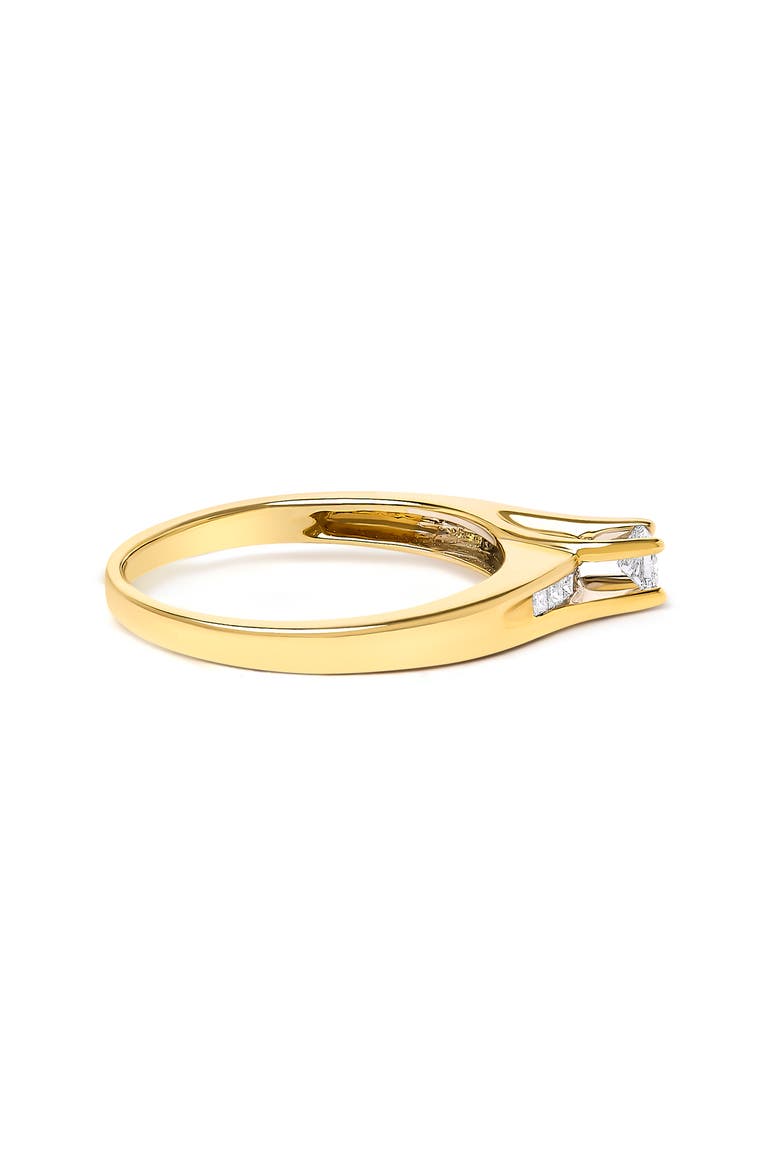 14K Yellow Gold 1/4 Cttw Princess Cut Diamond Engagement Ring, Alternate, color, Yellow Gold