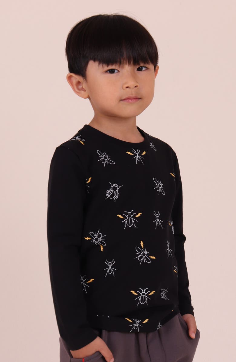 TINY TRIBE Kids' Creepin' it Real Long Sleeve Graphic T-Shirt, Alternate, color, Black