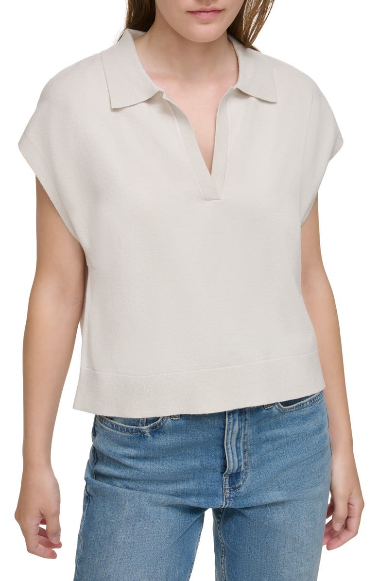 Calvin Klein Jeans Extended Shoulder Johnny Collar Polo, Main, color, 