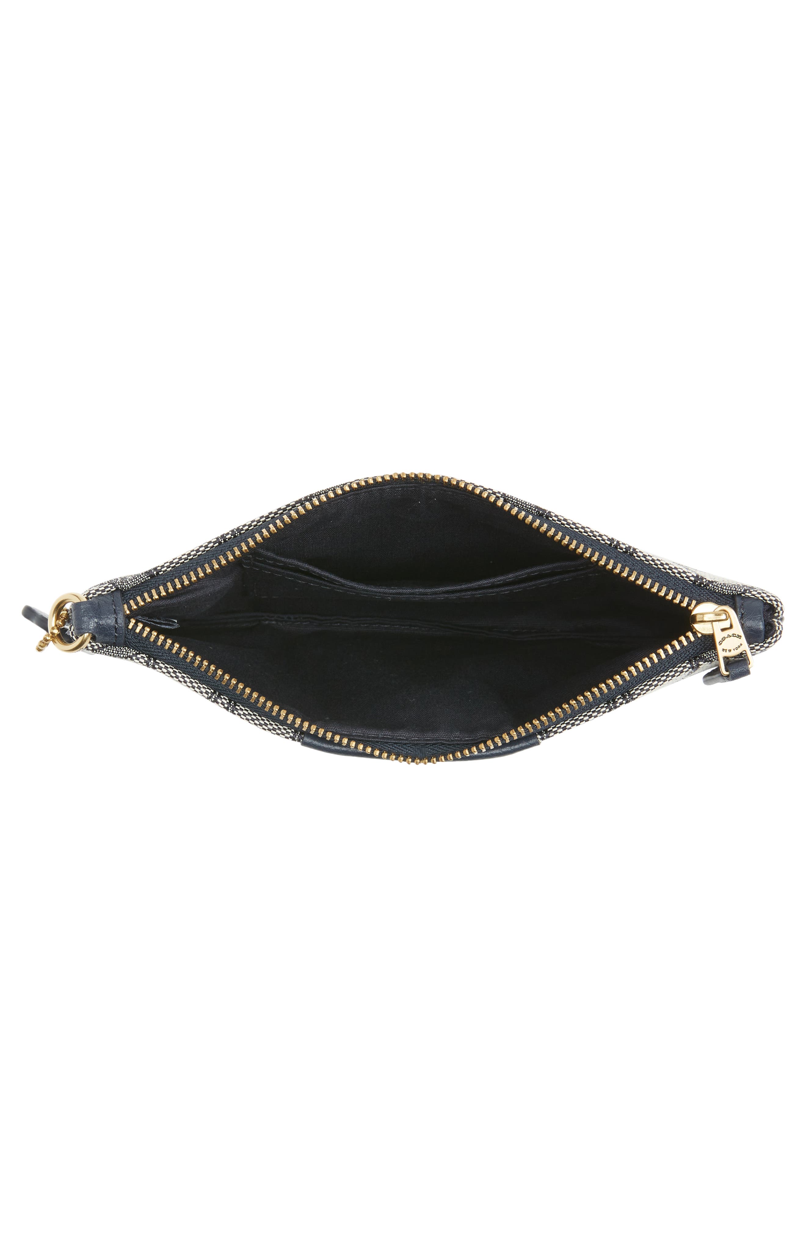 Signature Jacquard Small Wristlet, Alternate, color, B4/ NAVY MIDNIGHT NAVY