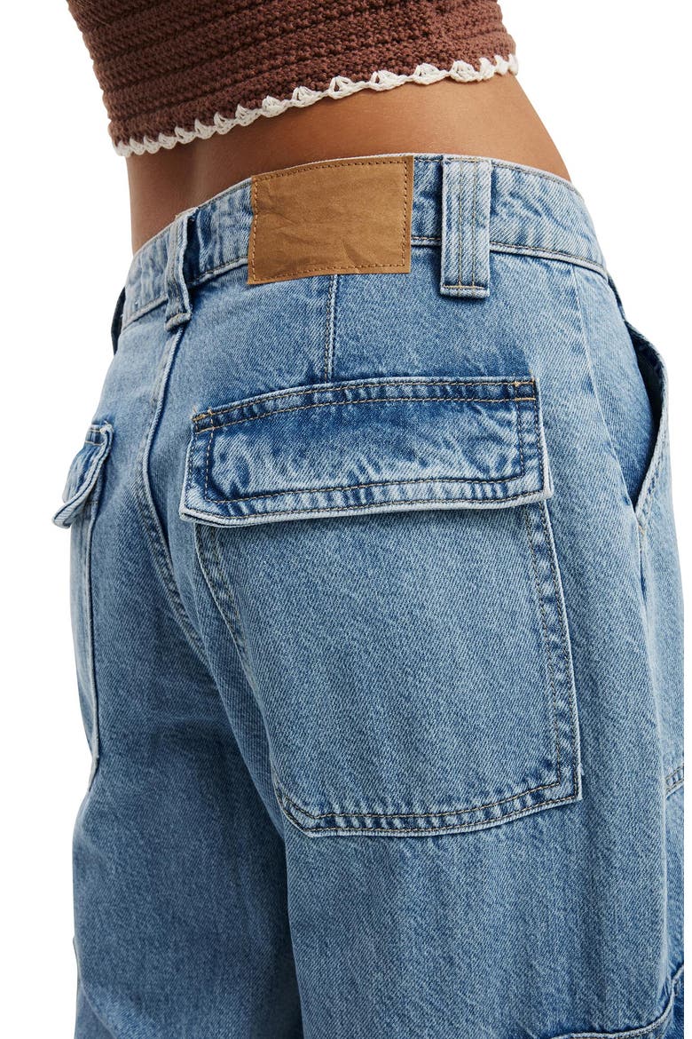 Women's Relaxed Cargo Jean, Alternate, color, Cleanwater Blue