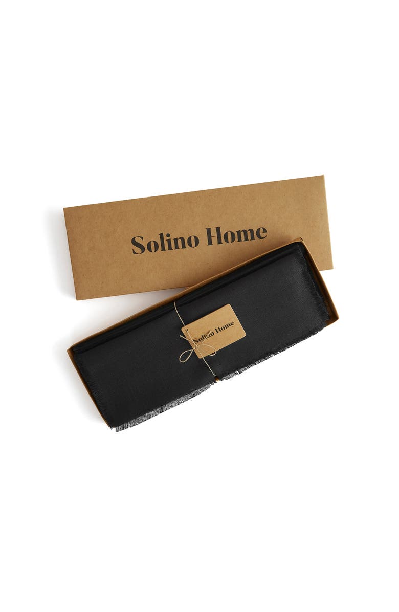 Solino Home Linen Placemats - Fringe, 14" x 19", Alternate, color, Black