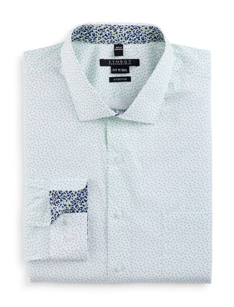 Big & Tall Mini Floral Print Performance Dress Shirt