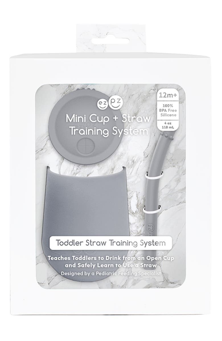 ezpz Mini Cup & Straw, Alternate, color, Gray