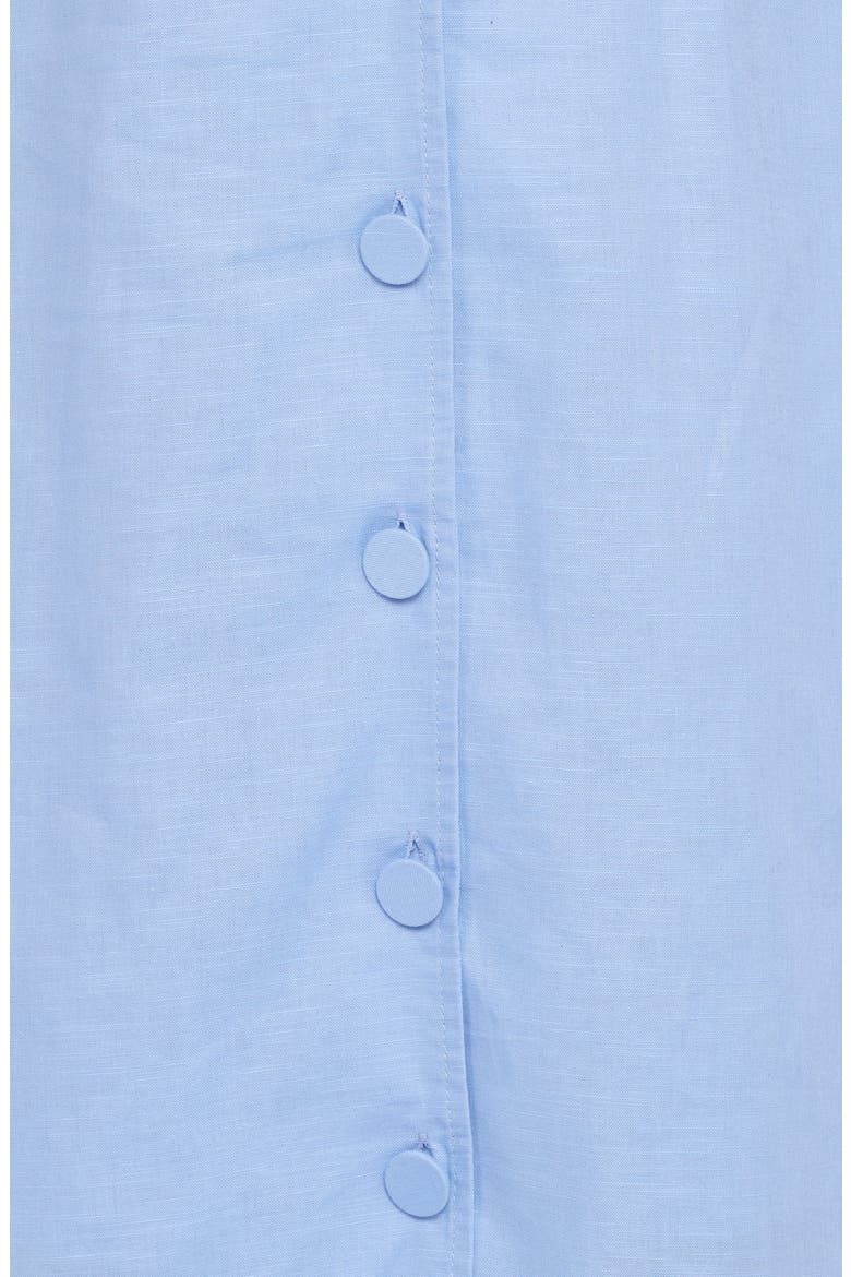Galia Sleeveless Cotton & Linen Maxi Shirtdress, Alternate, color, BLUE