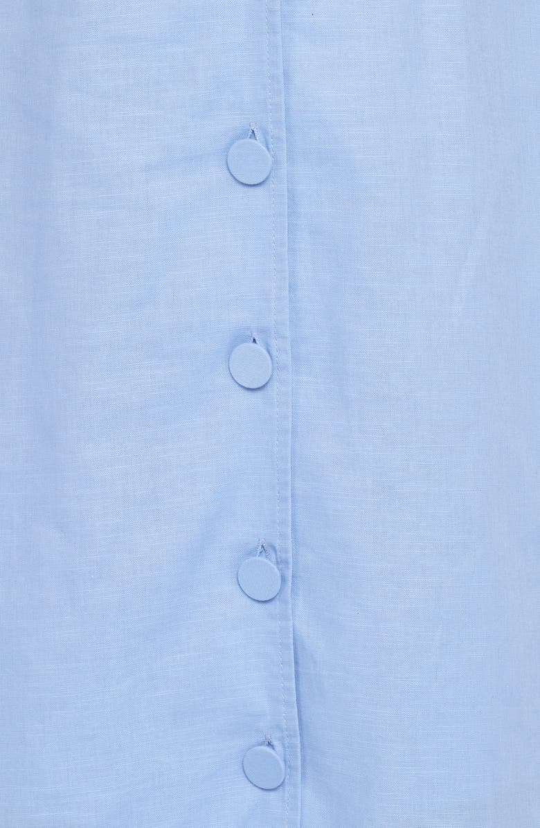 Petal & Pup Galia Sleeveless Cotton & Linen Maxi Shirtdress, Alternate, color, Blue