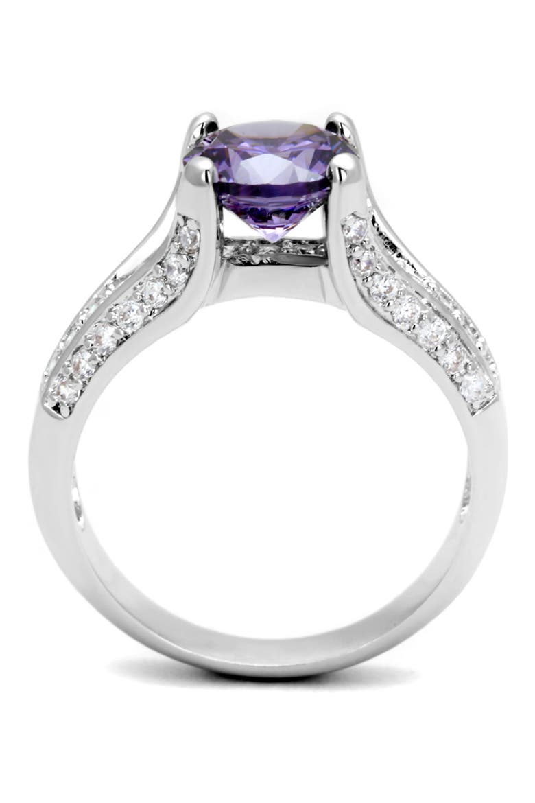 CZ Engagement Ring, Alternate, color, RHODIUM