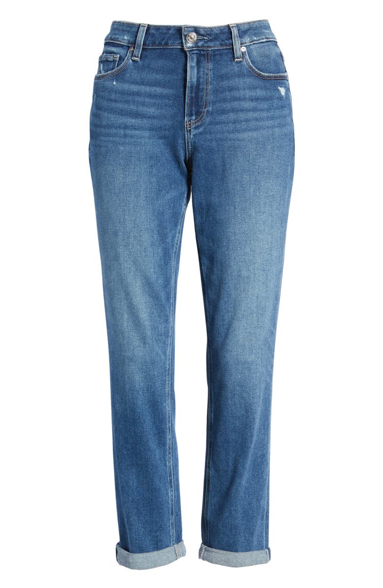 PAIGE Brigitte High Waist Slim Boyfriend Jeans, Alternate, color, Eiffel Distressed