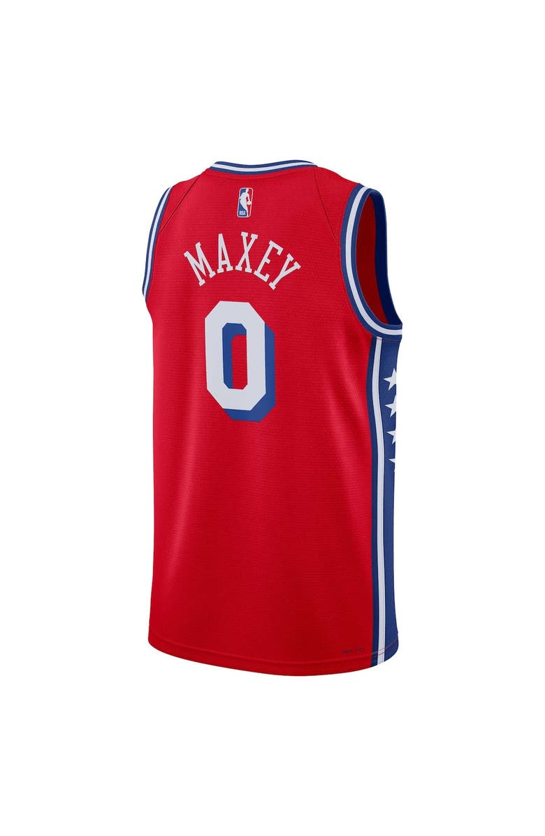 Jordan Brand Unisex Jordan Brand Tyrese Maxey Red Philadelphia 76ers Swingman Jersey - Statement Edition, Alternate, color, Red
