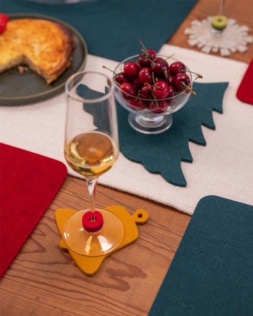Graf & Lantz Graf Lantz Merino Wool Pumpkin Coaster Multi 4 Pack In Multi