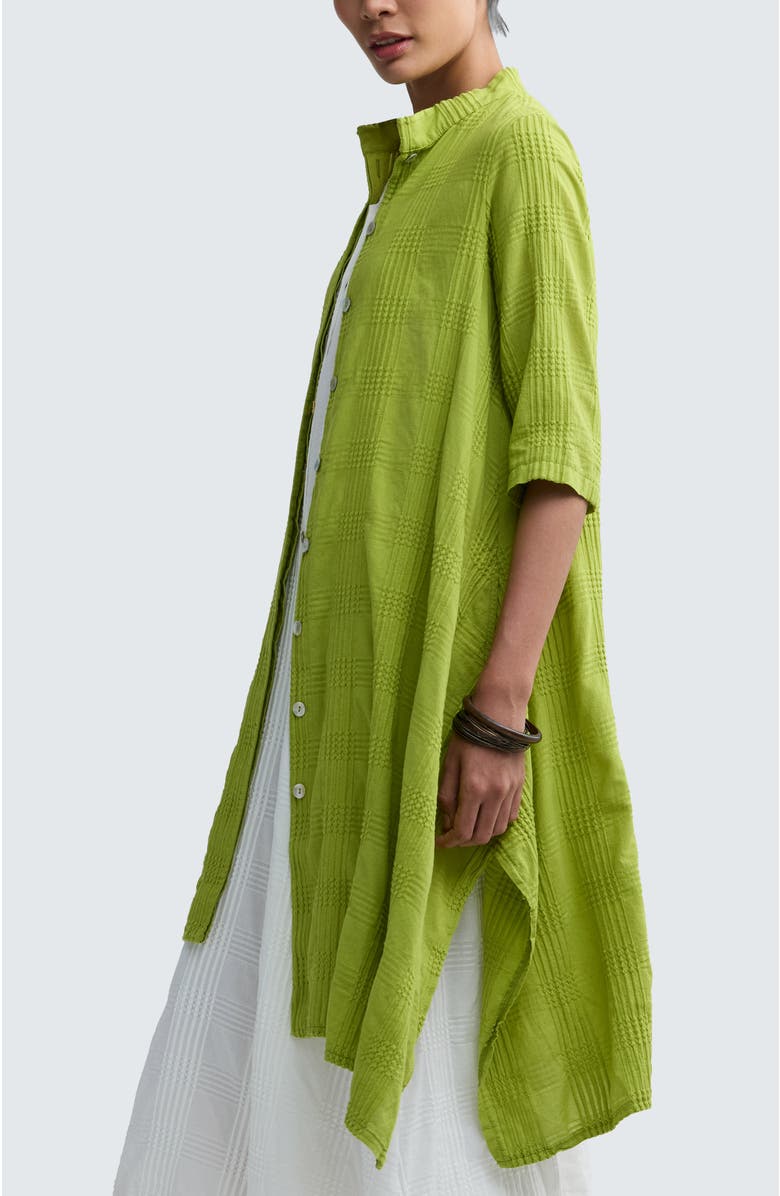 LUUKAA Vela Check-embroidered Shirt Dress, Alternate, color, Lime