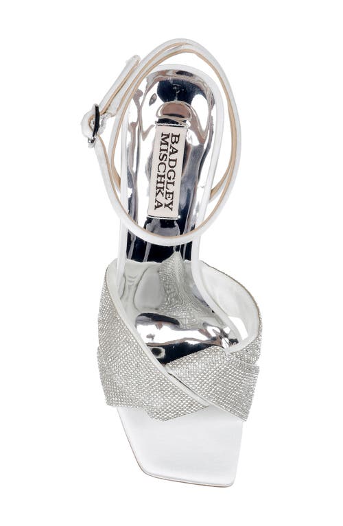 Badgley Mischka Collection Brinlee Ankle Strap Sandal In White Satin