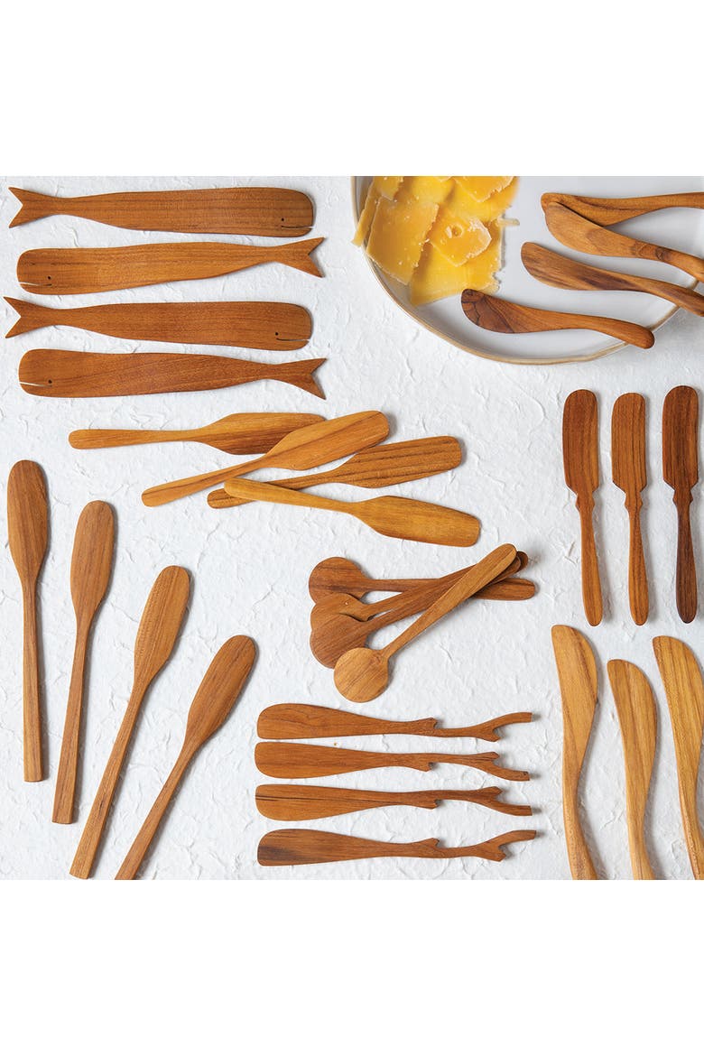 Teak Whale Spreaders - Set of 4, Alternate, color, Teak
