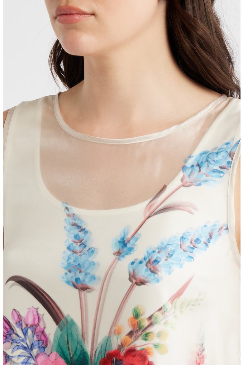 The Alexis Floral Print Satin Dress, Alternate, color, TIARA GARDEN PRINT