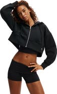 COTTON ON BODY Women's Active Plush Boxy Cropped Zip Through