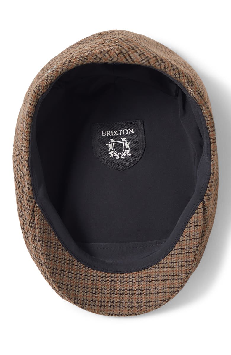Brixton Hooligan Herringbone Driving Cap, Alternate, color, Grey/ Brown/ Gold