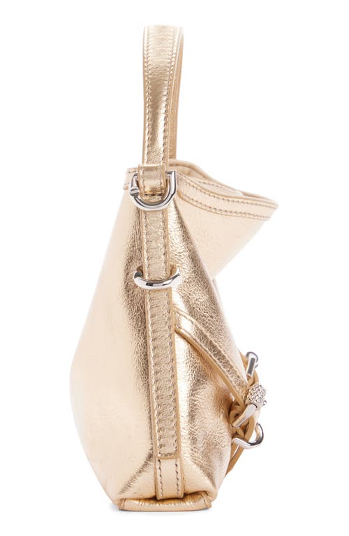 Givenchy Nano Voyou Metallic Leather Top Handle Bag In Golden Sand