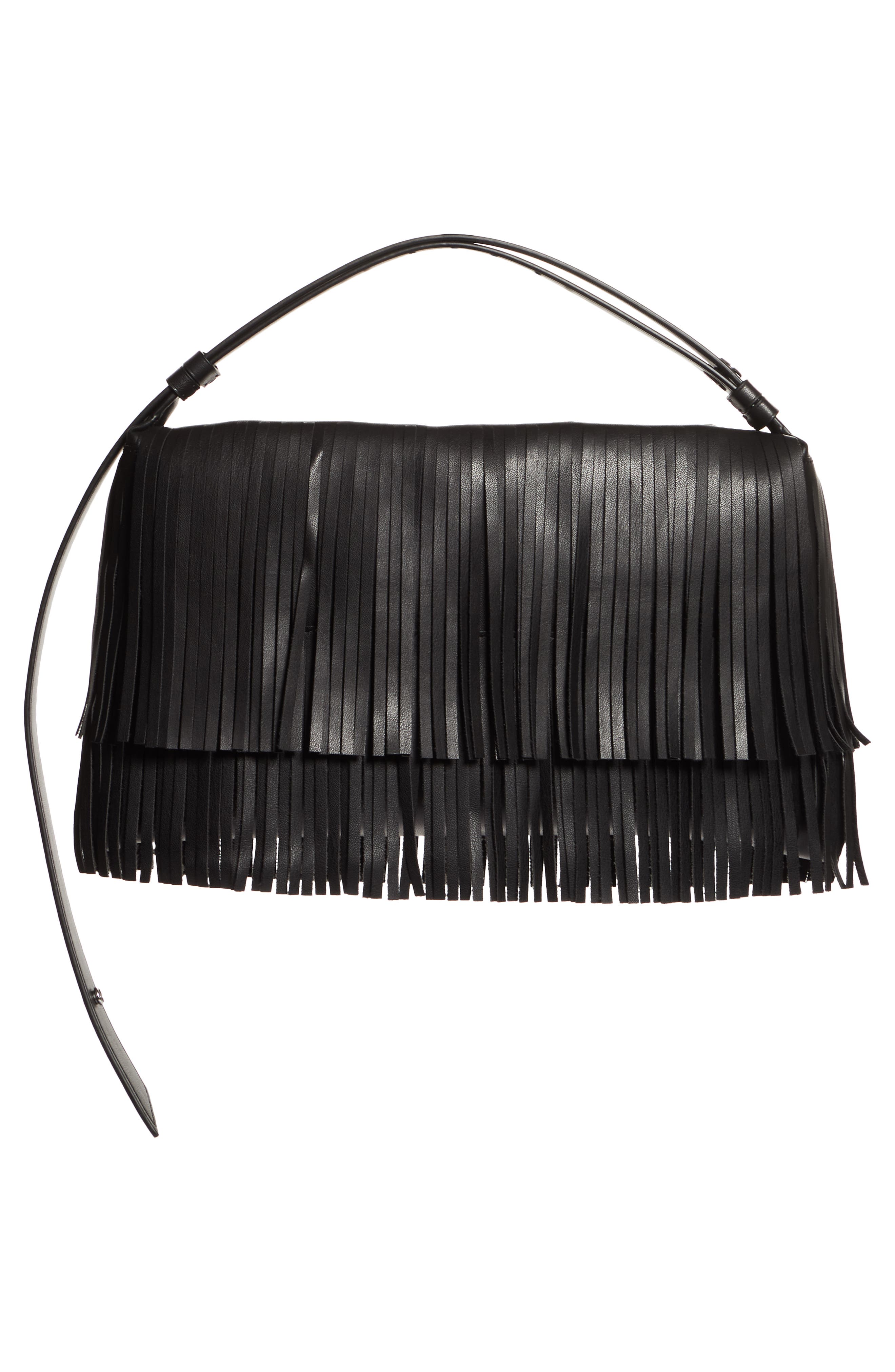 Simon Miller Puffin Fringe Convertible Faux Leather Bag, Main, color, 
