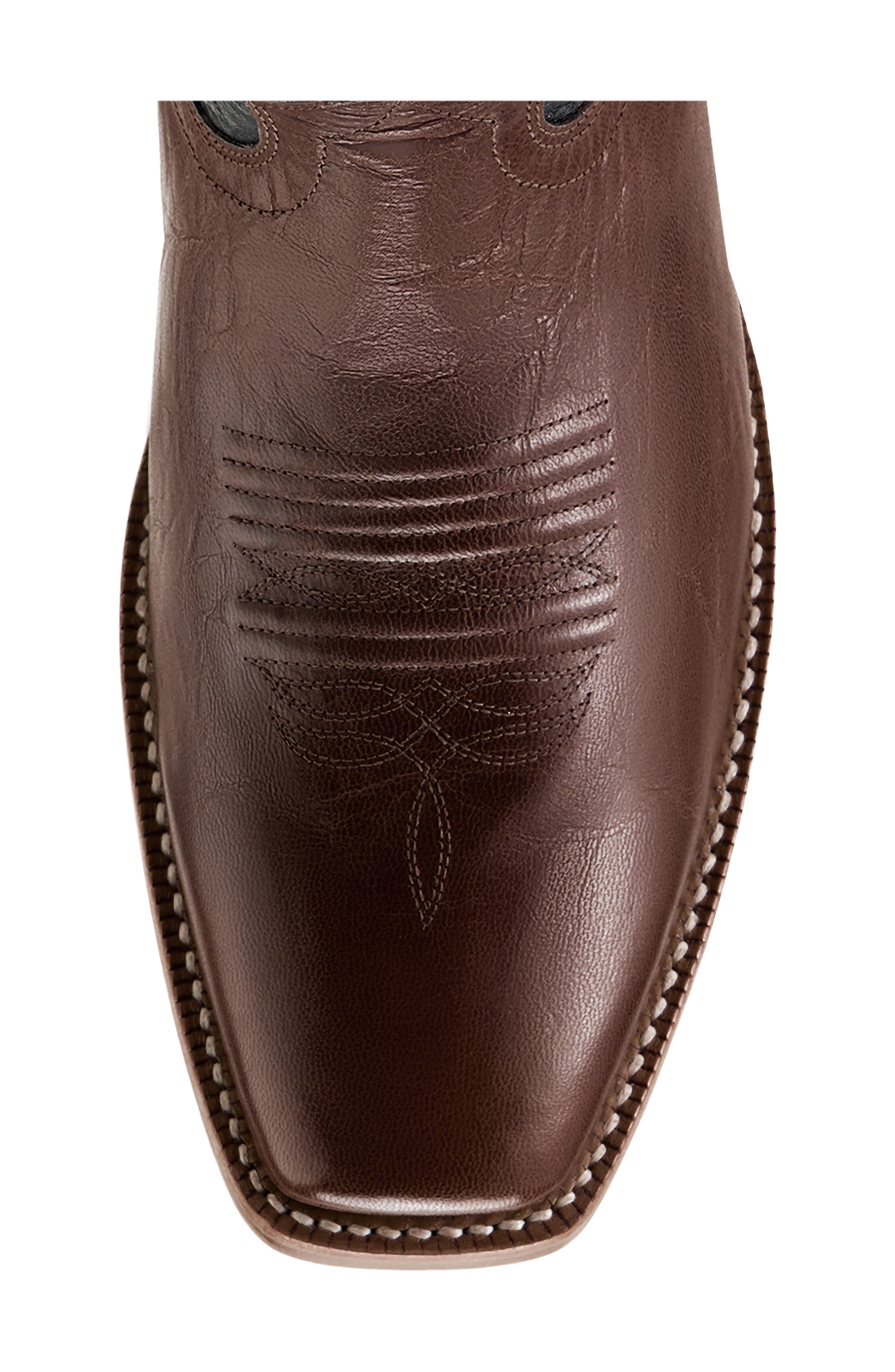 Highbluff Leather Western Boot, Alternate, color, HICKORY SMOKE/ BLACK