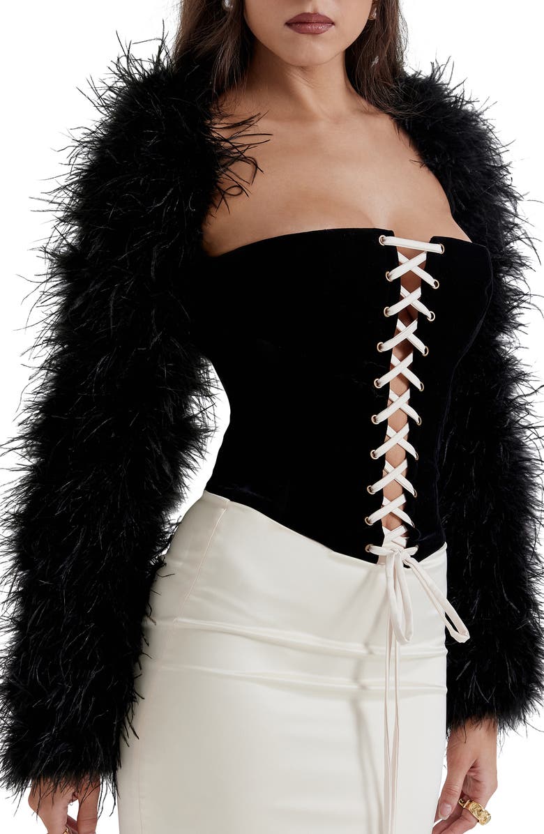 HOUSE OF CB Ash Feather Jacket, Alternate, color, 