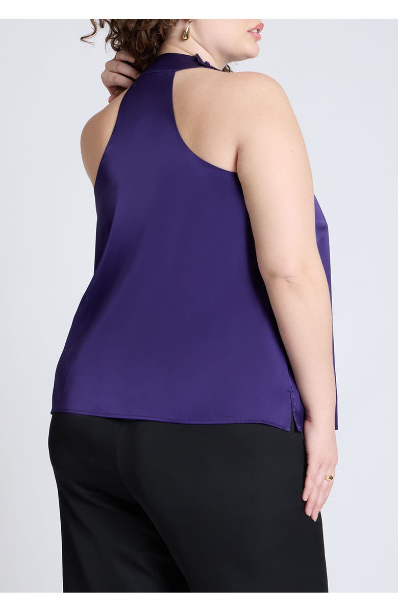 ELOQUII Halter Neck Top, Alternate, color, Indigo Purple