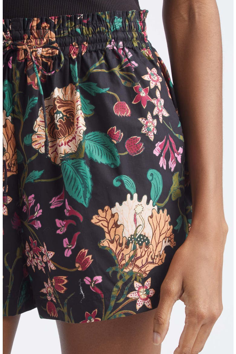 Marnie Floral Cotton Drawstring Shorts, Alternate, color, DAHLIA