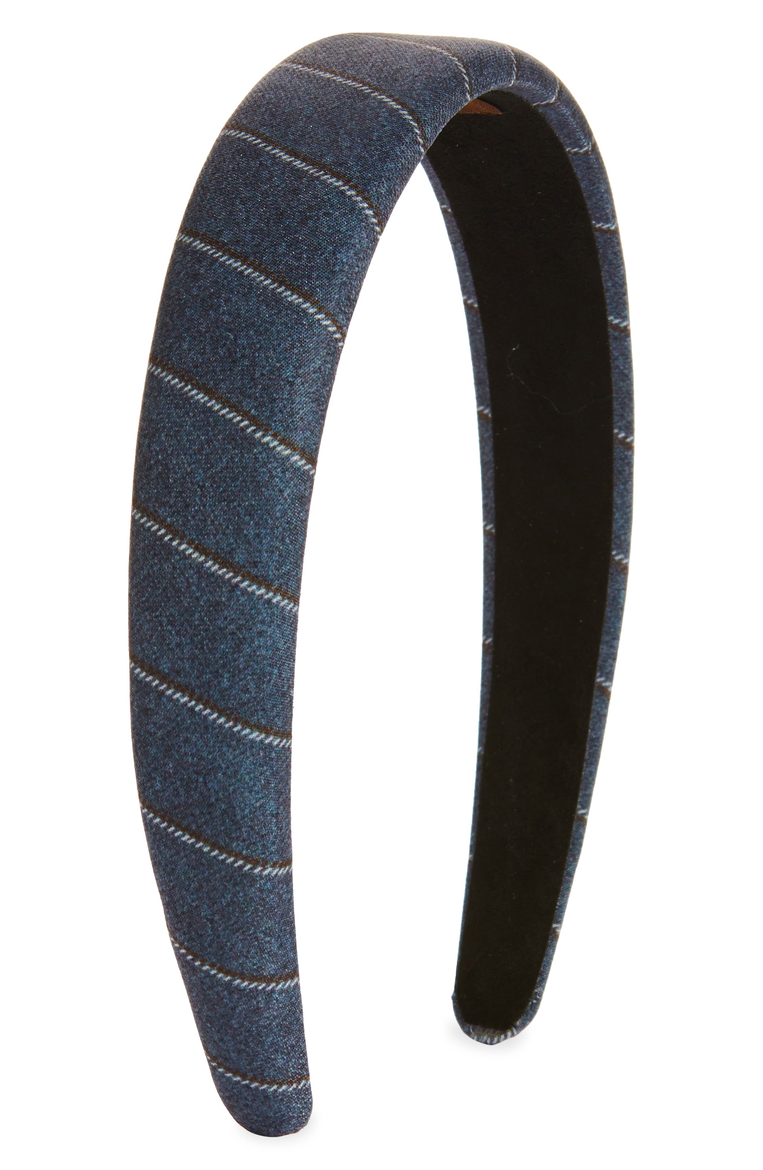 Tasha Stripe Padded Headband in Dark Grey 