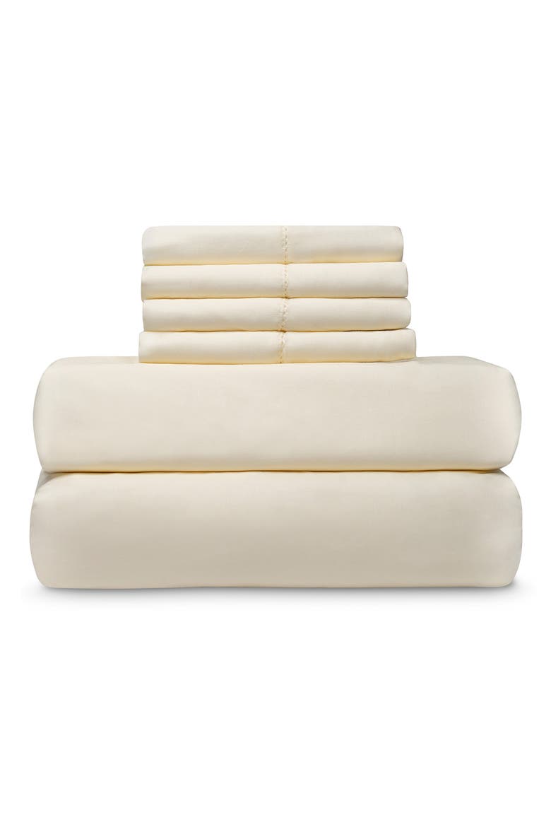 1000 Thread Count Hemstitch Sheet Set with Extra Pillowcases, Main, color, IVORY