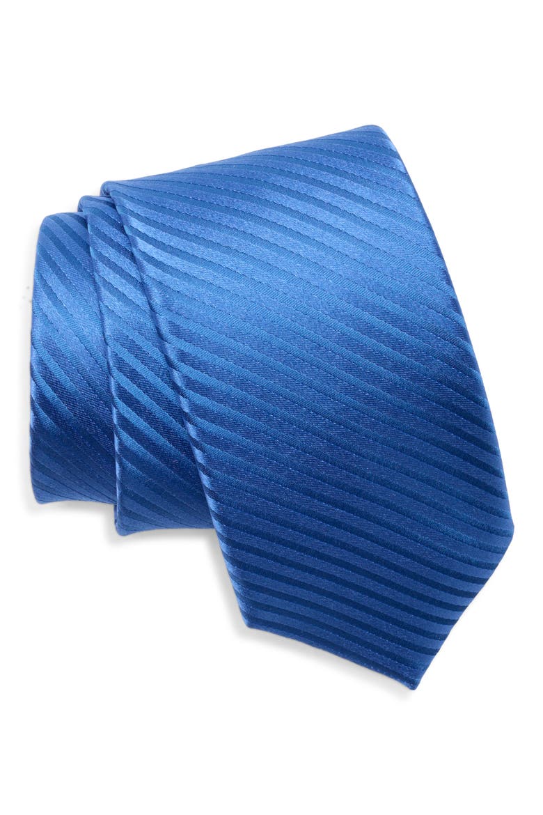 Canabra Textured Stripe Silk Tie, Main, color, DENIM