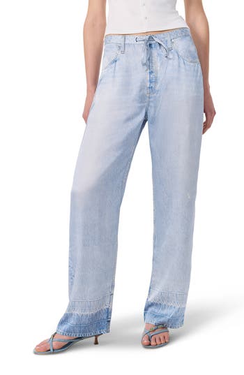 Rag & Bone Miramar Phoebe Faux Denim Satin Pants In Blue