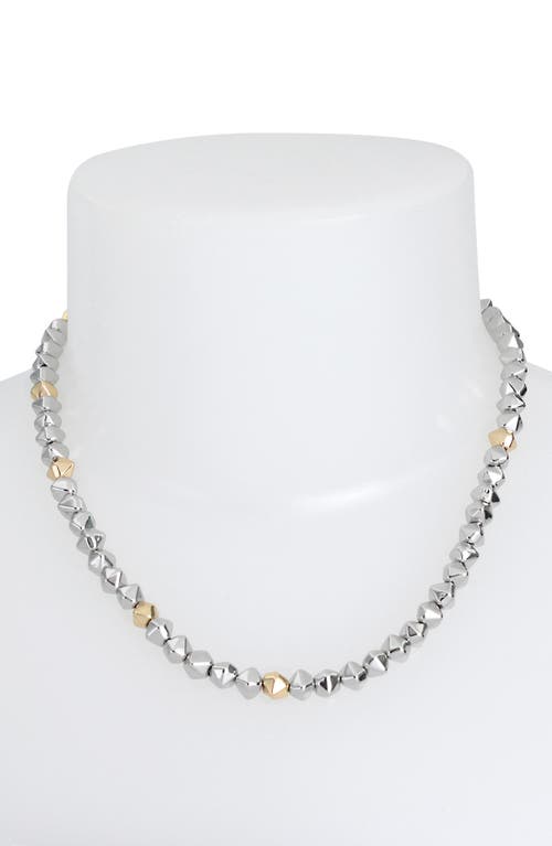 Allsaints Two-tone Geometric Beaded Necklace In Two Tone