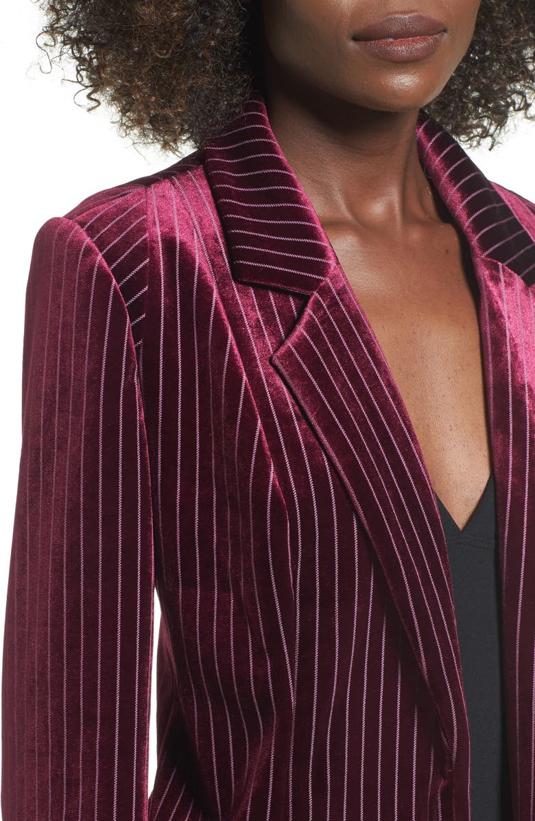 Leith Stripe Velour Blazer, Alternate, color,