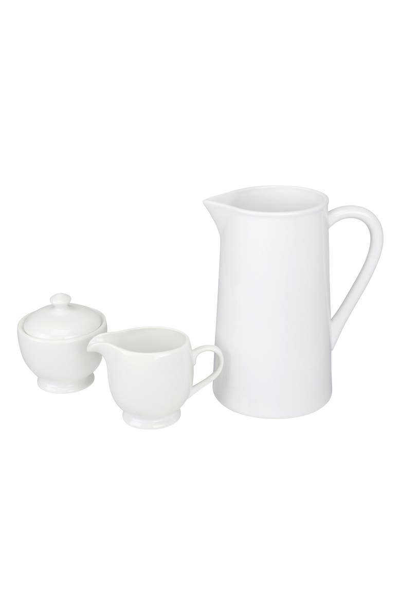 BIA Cordon Bleu Table Basics Pitcher, Sugar Bowl & Creamer Dish Set, Main, color, White