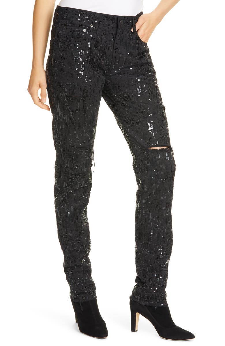 Polo Ralph Lauren Avery Sequin Boyfriend Jeans, Alternate, color,